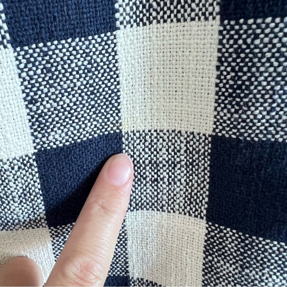 J. Crew Women’s Mini Pencil Skirt in Cotton-Linen Tweed Navy Buffalo Check‎ - Picture 3 of 13